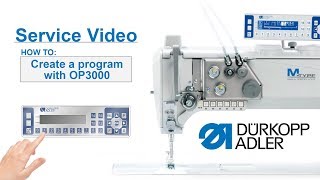 Service Video  Dürkopp Adler cl867M PREMIUM  Basic settings programming [upl. by Clywd]