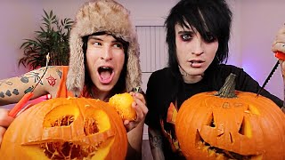 Emos Attempting to Carve Halloween Pumpkins [upl. by Bainter]