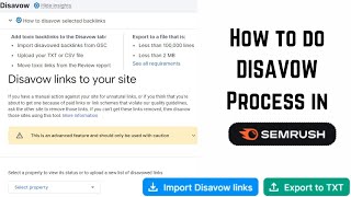 Disavow Backlinks Using Semrush amp Upload Disavow file in Google Disavow Tool Complete Tutorial 2024 [upl. by Ettevy]