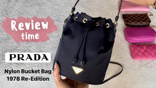 PRADA NYLON BUCKET BAG 1978 REEDITION Everything You Need to Know REVIEW [upl. by Quartas335]