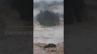 CATARATAS IGUAZÚ  Las fuertes lluvias provocan que el caudal del río se multiplique 16 veces [upl. by Sarat]