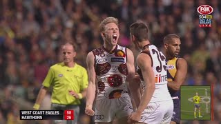 AFL 2016 Round 22  Hawthorn highlights vs West Coast [upl. by Yenreit]