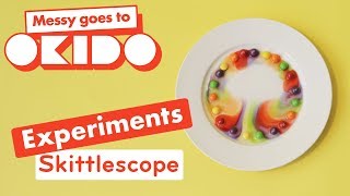 Messy Experiments  Skittlescope  Okido Magazine  Messy goes to Okido [upl. by Seibold]