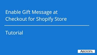 How to add a gift message option at checkout on Shopify [upl. by Toll]