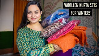 Woollen Kurta Sets Haul amp Review [upl. by Anaigroeg]