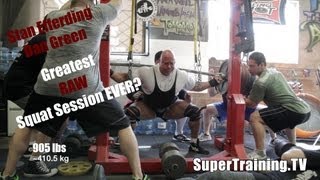 Stan Efferding 905 and Dan Green 800  Greatest Raw Squat Session Ever  Retro PL [upl. by Nodnorb]