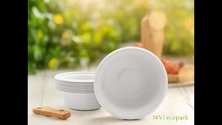 Biodegradable Bagasse 350ml Round Bowl [upl. by Afirahs19]