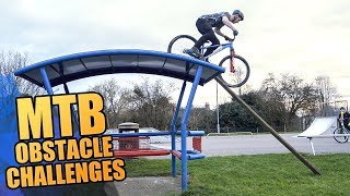 MOUNTAIN BIKE OBSTACLE CHALLENGES CRASHES [upl. by Ahsiemaj959]