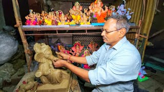 Artists Jayant Natekar From Mapusa Making Idol Of Lord Ganesh At Mapusa  GANAPATCHI CHITRA SHALA [upl. by Siurtemed]