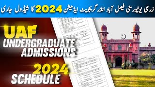 UAF Undergraduate Admissions 2024  University of Agriculture Faisalabad  Zacademy [upl. by Allets]