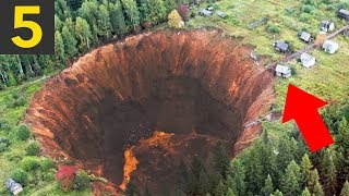 Top 5 Largest Sinkholes Caught on Camera [upl. by Eidlog]