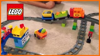 LEGO DUPLO 10508 Deluxe Train Set from 2013  motorized set with bridge  review [upl. by Leynad]