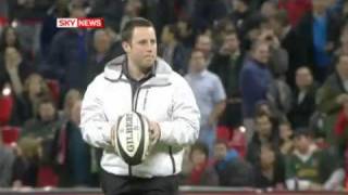 Rugby Fan Stuart Tinner hits crossbar to win £250 000 at SpringBoks vs Saracens game at Wembley [upl. by Ttezzil326]