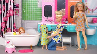 Barbie amp Ken Doll Family Playground Fun amp Night Routine [upl. by Hephzibah401]