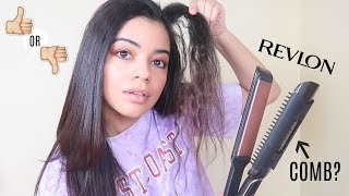 TESTING REVLON SALON STRAIGHT COPPER SMOOTH XL STRAIGHTENER  ATTACHABLE COMB [upl. by Anicnarf]