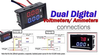 Dual DigitalVoltmeters Ammeters DC 100V 10A Voltmeter Ammeter Blue  Red LED dsn vc288 [upl. by Awra]