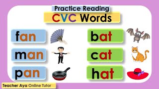 Practice Reading CVC Words  Learn how to read  Basic words a sounds [upl. by Atlee464]