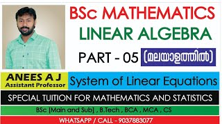 System of Linear Equations  Linear Algebra  Malayalam [upl. by Ashling]