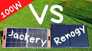 Jackery SolarSaga 100W Panel vs Renogy® 100W Foldable Solar Suitcase  Portable Solar Choices [upl. by Bryan]