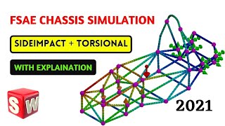 FSAE Chassis Torsional Analysis and Side Impact Analysis in SolidWorks  SolidWorks Tutorial 🔥2021🔥 [upl. by Coonan]