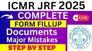 ICMR JRF 2025 Application Form  ICMR JRF Registration 2025 How To Fill ICMR JRF 2025 Form [upl. by Yltsew]