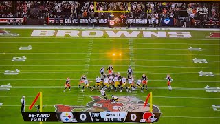 MISSED FIELD GOAL Steelers MISS 58YARD Field Goal with 15MPH wind in Cleveland 😞😞😞😞 [upl. by Litton]