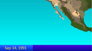 1991 East Pacific Hurricane Season Animation [upl. by Sitoiganap411]