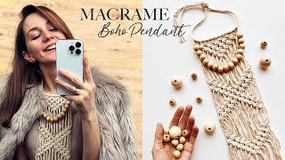 DIY Tutorial Macrame boho pendant [upl. by Maegan]