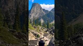 MORAINE LAKE TREK morainelake travel tourism canada trip shorts mountains beautiful trend [upl. by Renado428]