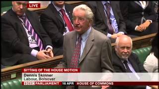 Dennis Skinner MP condemns Thatcher era [upl. by Anual]