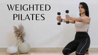 30 min FULL BODY  Pilates With Weights  Moderate Intensity [upl. by Inttirb29]