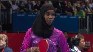 Womens Table Tennis Singles Preliminary Round  Brazil v Djibouti  London 2012 Olympics [upl. by Ahsienom]