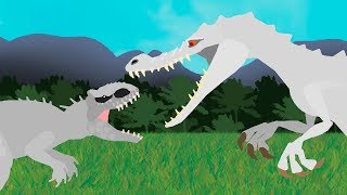 Dinosaurs cartoons battles Indominus Rex vs Rudy  DinoMania [upl. by Greenman208]