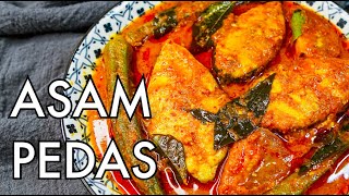 Asam Pedas Fish Recipe  Malay Spicy Sour Tamarind Fish Curry [upl. by Rihat601]