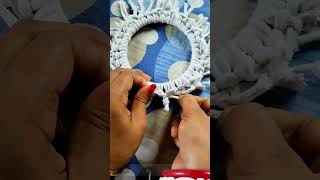 Macrame mirror wall hanging  diy youtubeshorts handmade craft [upl. by Ellehsar]