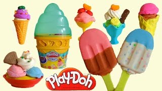 PlayDoh Ice Cream Cone amp Banana Split Sundae Ice Cream Playset [upl. by Weinshienk332]