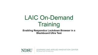 Enabling Respondus Lockdown Browser in a Blackboard Ultra Test [upl. by Ketchan]