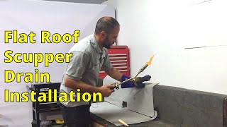 Installing a Flat Roof Scupper Drain  Tutorial [upl. by Ayamat463]