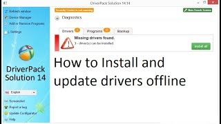 How to Install and Update drivers offline using DriverPack Solution [upl. by Garber943]