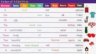 How to Put Adjectives in the Correct Order  Order of Adjectives in English Grammar [upl. by Yemrej]