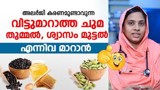 അലർജി മാറാൻ  വിട്ടുമാറാത്ത ചുമ തുമ്മൽ ശ്വാസം മുട്ടൽ പരിഹരിക്കാം  Allergy home remedies [upl. by Esinaj946]