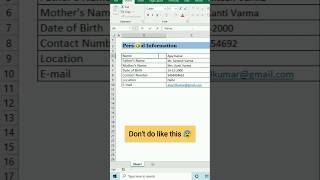 How to Put Automatic Right Aligned Colon in Excel excel shorts exceltricks [upl. by Compte]