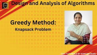 Greedy knapsack problem Greedy method Knapsack problem Knapsack problem using greedy method [upl. by Arik]