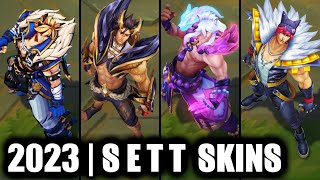 ALL SETT SKINS SPOTLIGHT 2023  HEARTSTEEL Sett Newest Skin  League of Legends [upl. by Oranneg301]