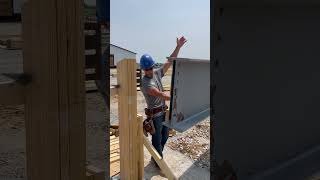 How to Install a Steel IBeam Header polebarn construction ibeam farmbuilding shorts [upl. by Ellerey64]