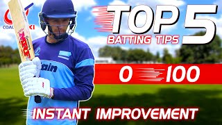 5 CRICKET BATTING TIPS that will help YOU IMPROVE TODAY [upl. by Ohaus]