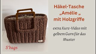 Häkelanleitung für braune Häkeltasche mit Holzgriffe [upl. by Aig]