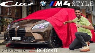 INDIAS FIRST CIAZ UPGRADED WITH AMOTRIZ BODYKIT20BMW M4 STYLE LOOK [upl. by Bessy]