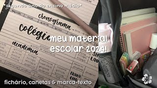 meu MATERIAL ESCOLAR 2024 💗✨ [upl. by Ateiluj]