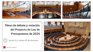 Sesión Plenaria para la aprobación de la Ley de Presupuestos Jueves 21 de diciembre de 2023 [upl. by Adnirod]